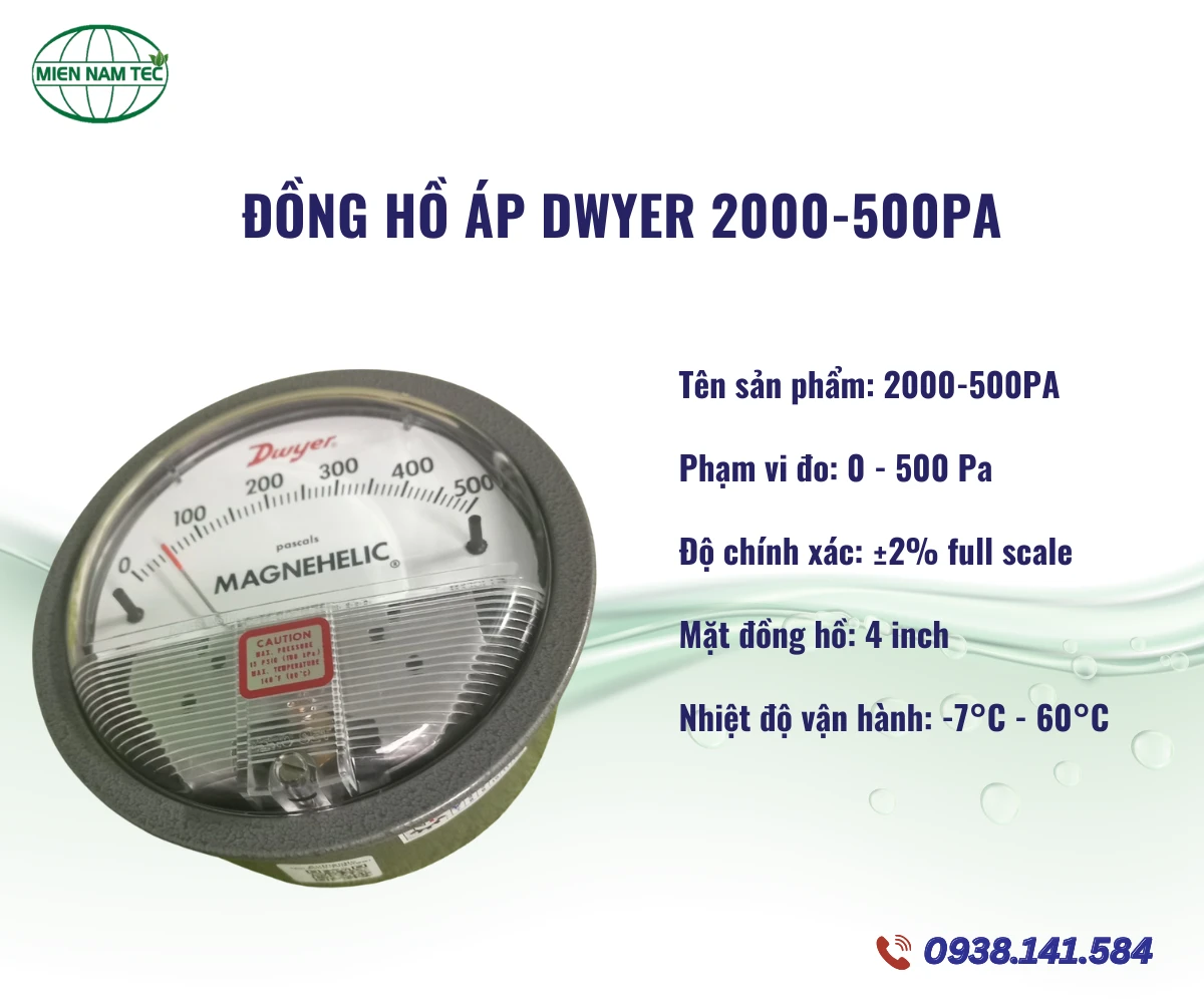 Đồng Hồ Áp Dwyer 2000-500PA