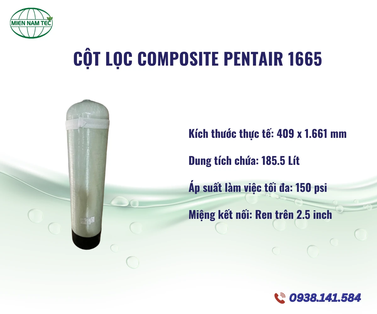Cột lọc Composite FRP 1665 Pentair