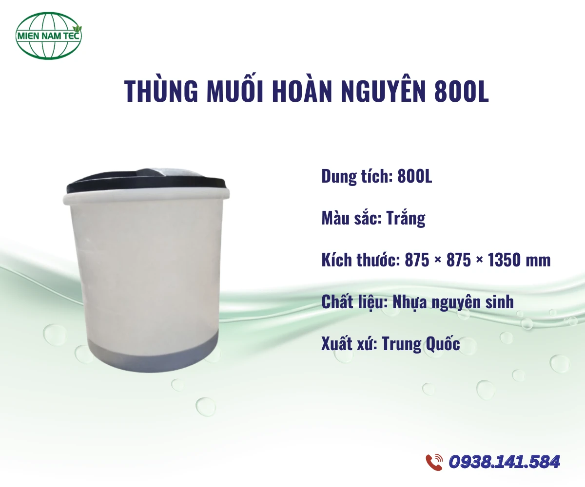 Thùng Muối Hoàn Nguyên 800L