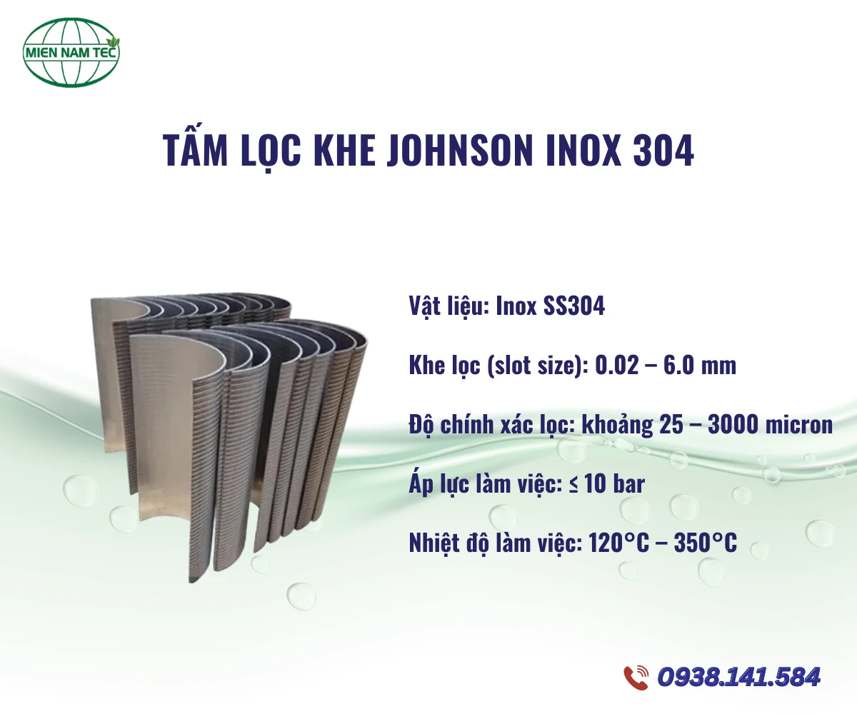 Tấm Lọc Khe Johnson Inox 304