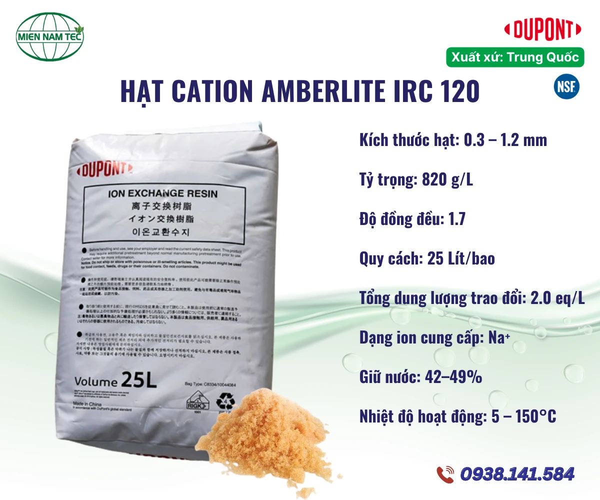 Hạt Cation Amberlite IRC 120