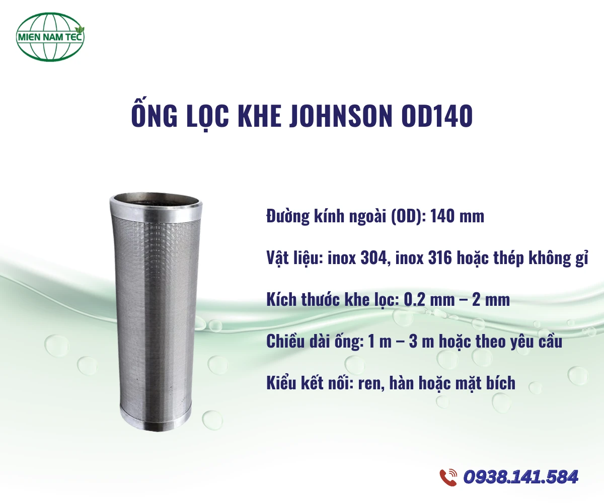 Ống Lọc Khe Johnson OD140