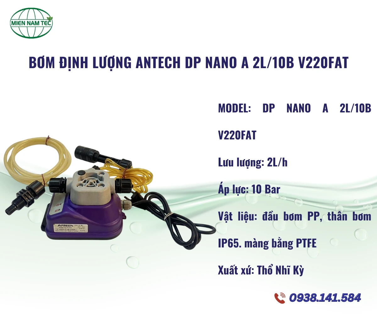 Bơm định lượng Antech DP Nano A 2L/10B V220FAT