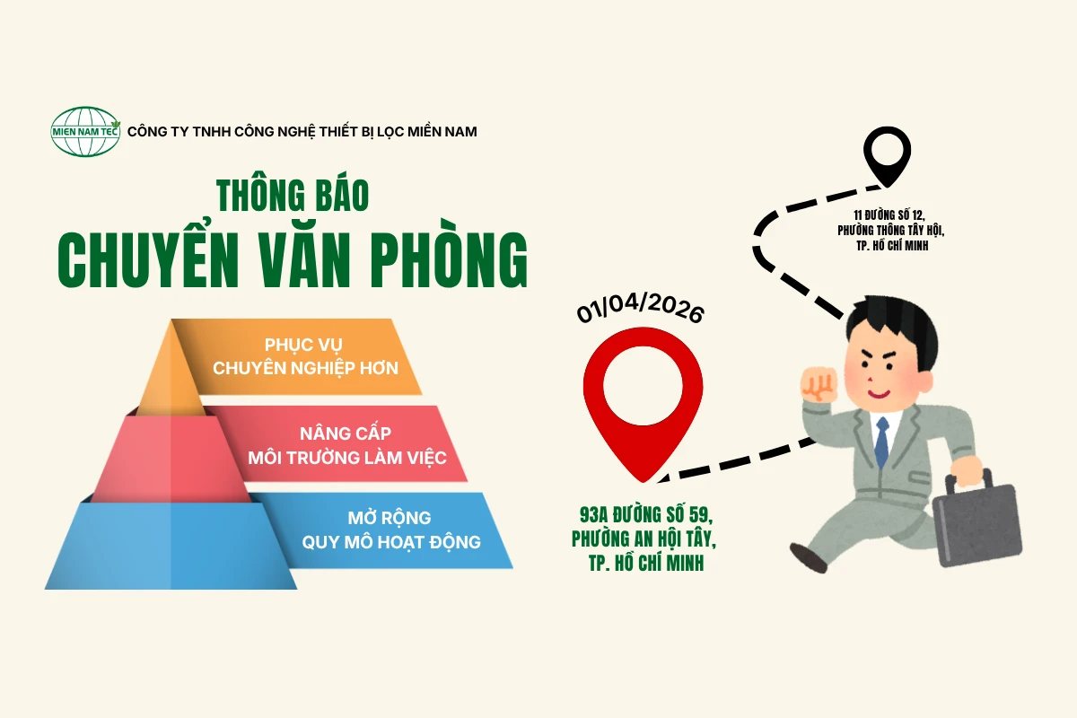 Công Nghệ Thiết Bị Lọc Miền Nam Thông Báo Thay Đổi Trụ Sở Văn Phòng Mới