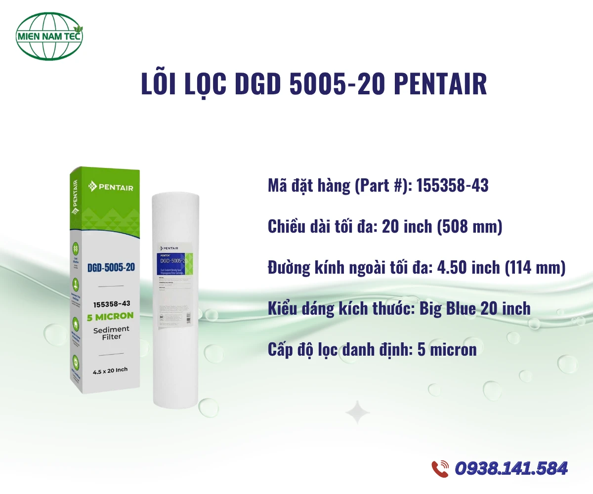 Lõi lọc DGD 5005-20 Pentair