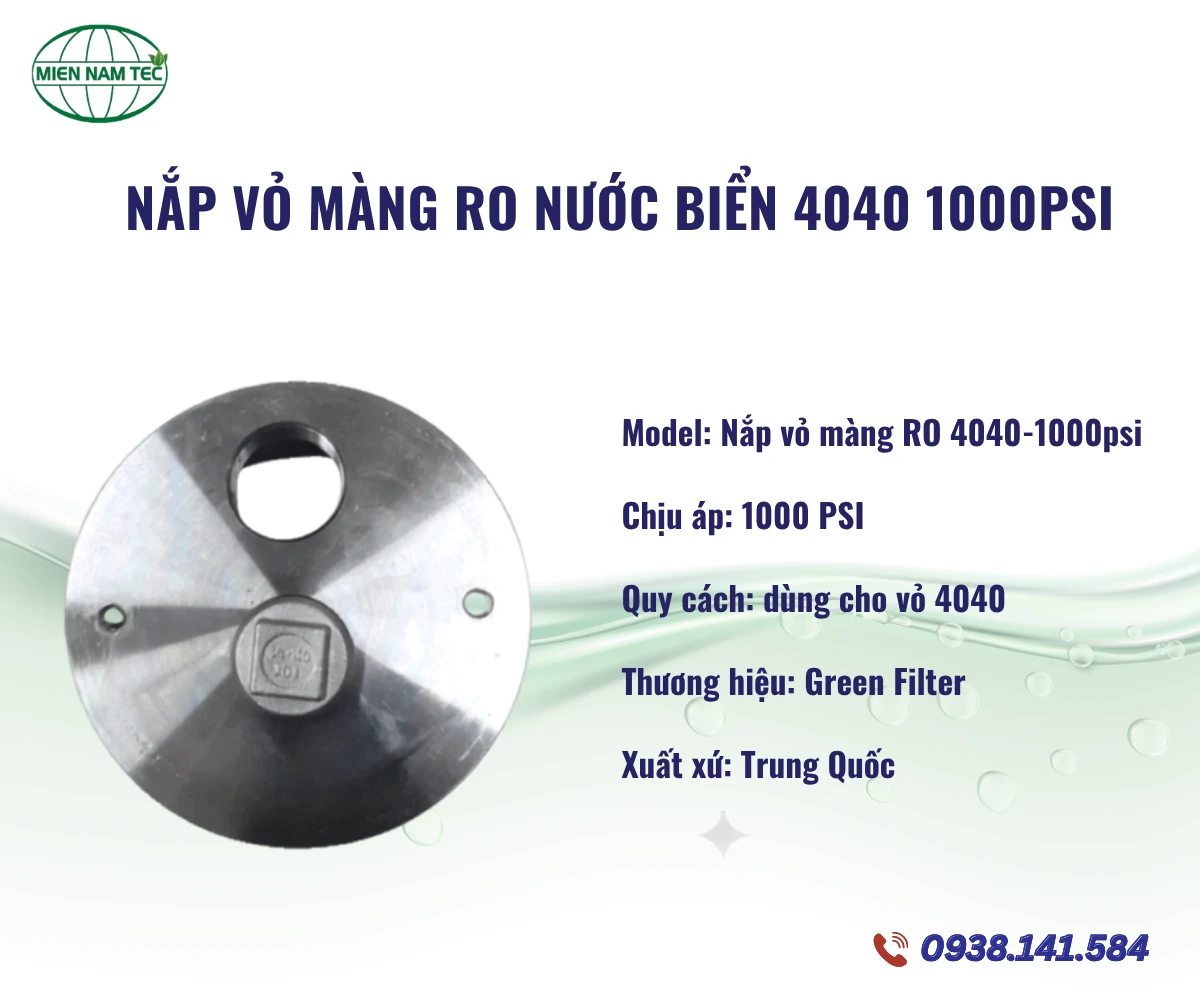 Nắp vỏ màng RO nước biển 4040 1000psi