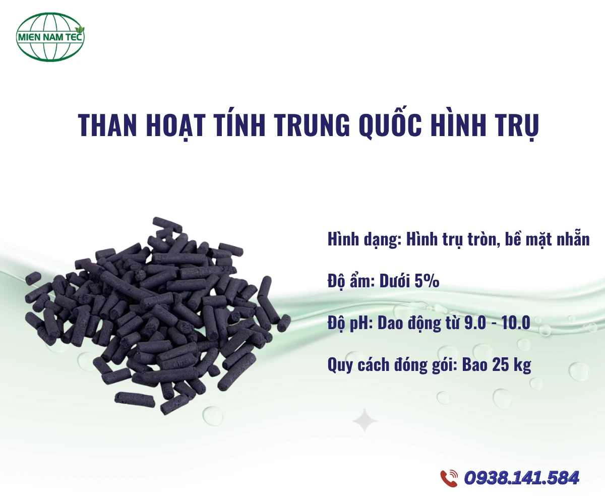 Than hoạt tính ấn độ hình trụ