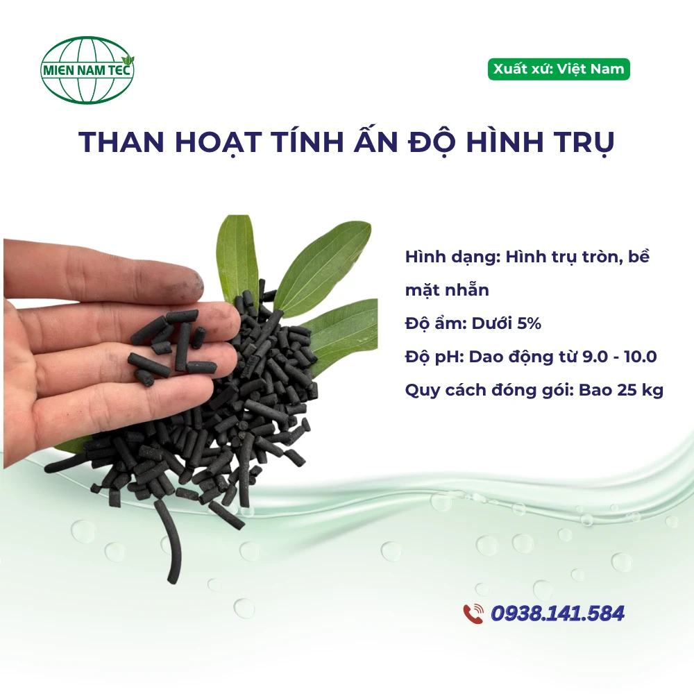 Than hoạt tính ấn độ hình trụ