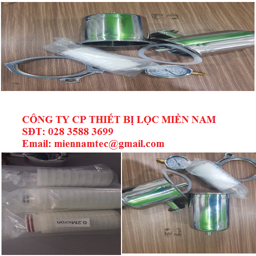 BỘ CỐC LỌC INOX VÀ LÕI LỌC TINH 5 INCH CHUẨN VI SINH