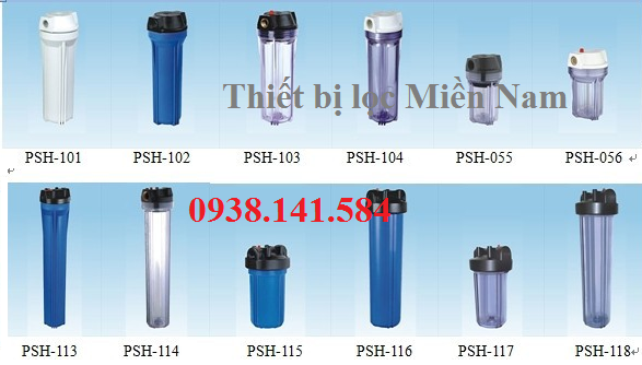 Cốc lọc trong 20” răng nhựa  nắp đen
