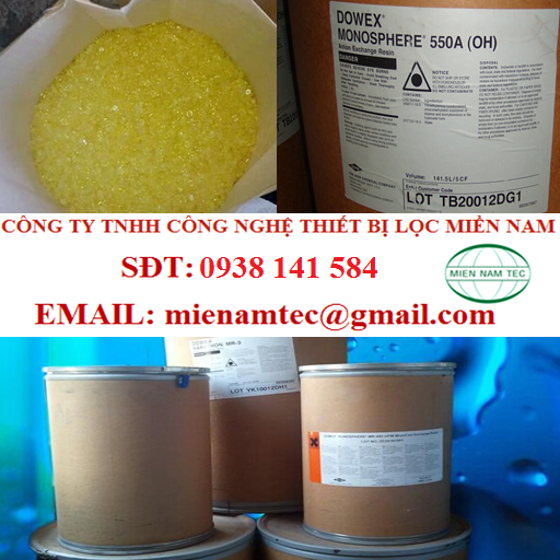 Hạt nhựa trao đổi Dow Monosphere 550A (OH)