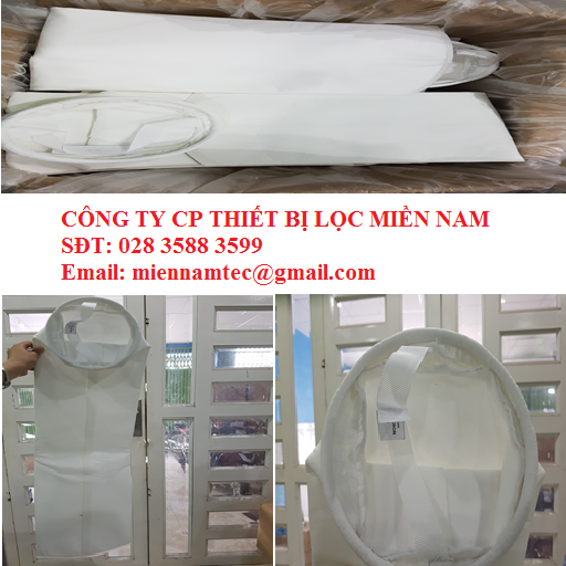 Túi lọc PE miệng vòng inox thân ép nhiệt