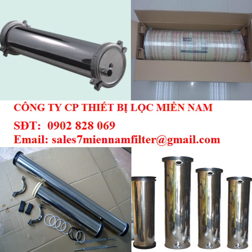 VỎ MÀNG LỌC NƯỚC RO 4040 CHẤT LIỆU INOX CHO HỆ THỐNG XỬ LÝ NƯỚC TINH KHIẾT