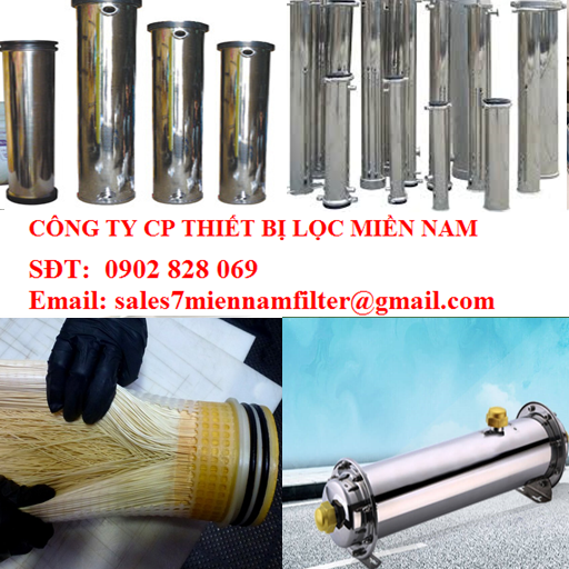 VỎ MÀNG LỌC NƯỚC UF 4040 CHẤT LIỆU INOX CHO CÔNG NGHIỆP XỬ LÝ NƯỚC THẢI