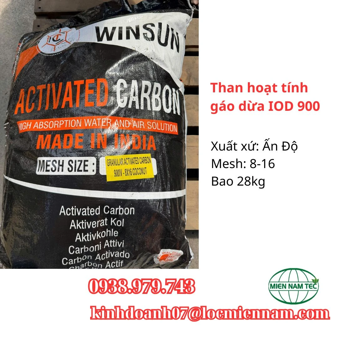 Than hoạt tính gáo dừa Iod 900 Ấn Độ