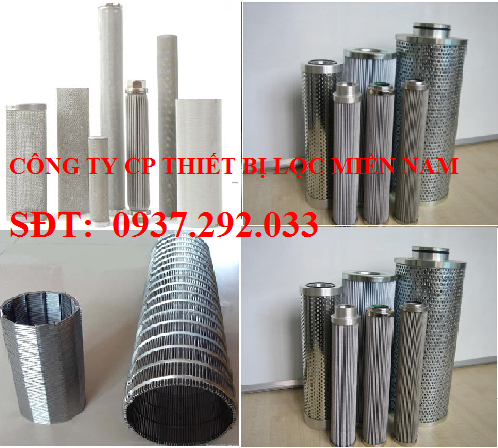 Lõi lọc inox dạng khe, lõi inox xếp nếp và lõi inox trơn 304
