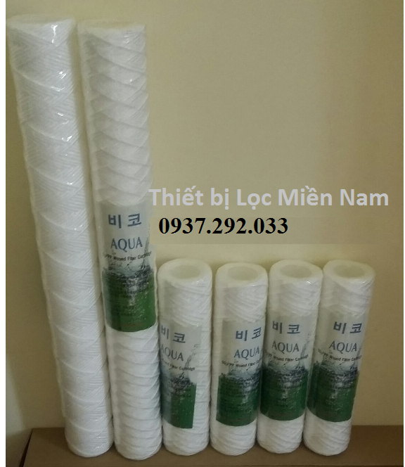 Lõi lọc sợi quấn 100um (micron) (10 inches, 20inches, 30 inches, 40 inches)