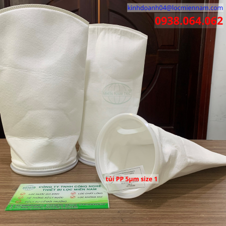 Túi PP 5 micron size 1 lọc nước giải khát