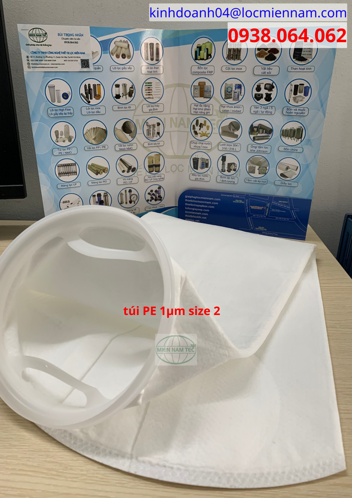 Túi PE 1 micron size 2 lọc nước ngọt đóng chai