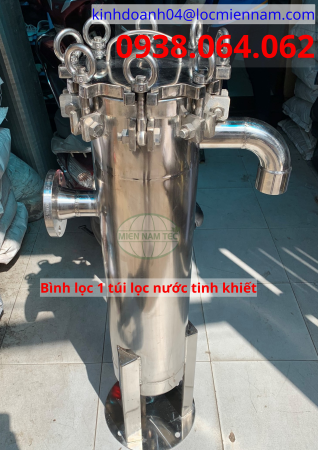 Bình lọc 1 túi lọc nước tinh khiết 20m3/h inox 304