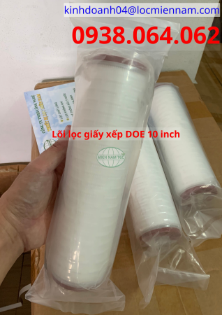 Lõi lọc giấy xếp PP lọc xác vi sinh DOE 10 inch