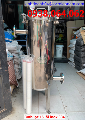 Bình lọc 15 lõi lọc nước cho trạm xử lý nước cấp thị xã
