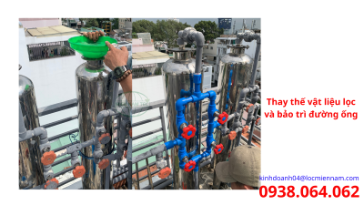 Cách thức thay thế vật liệu cho cột lọc thô 1m3/h