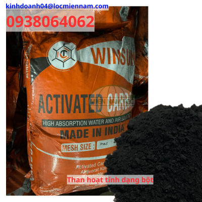 Than bột khử màu trong nước thải