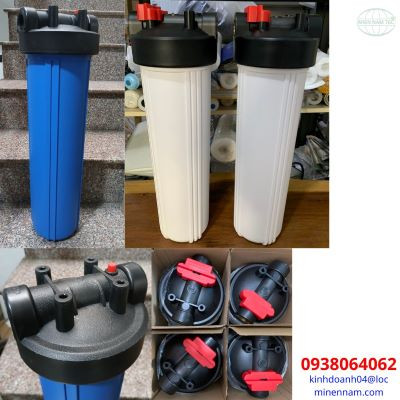 Cốc lọc Big Blue răng nhựa nắp đen phi 27 mm