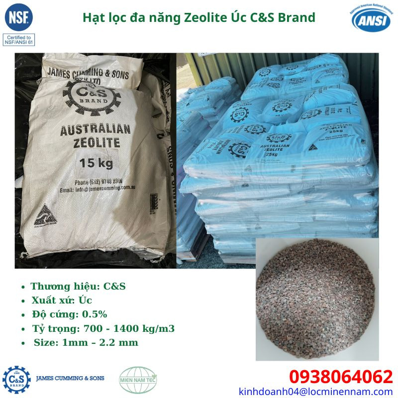 Hạt lọc đa năng Zeolite Úc C&S Brand