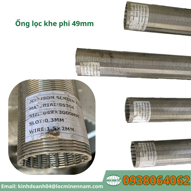 Ống lọc khe phi 49mm