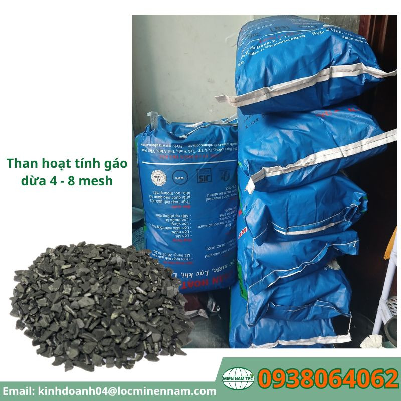 Than hoạt tính gáo gừa 4 - 8 mesh