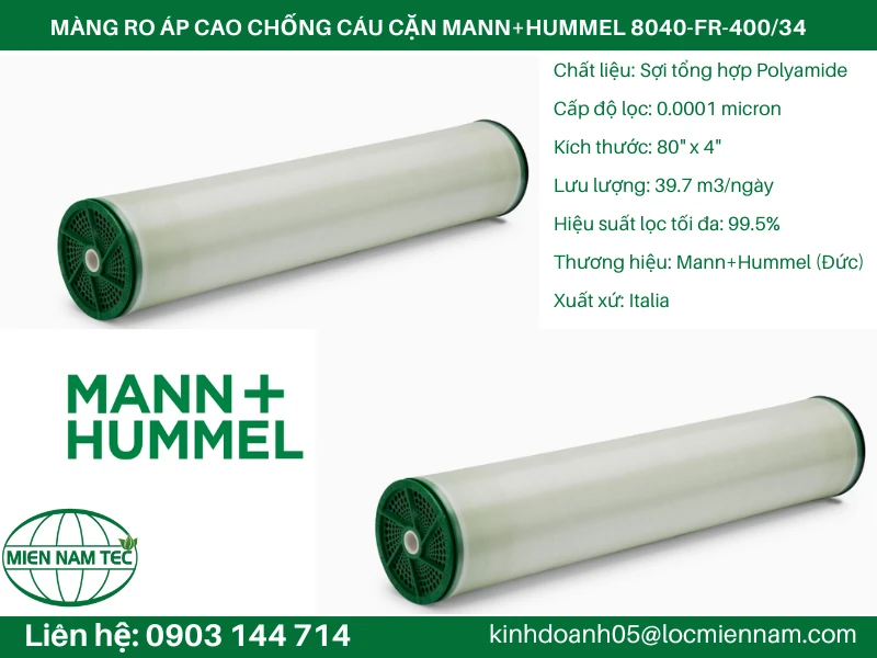 MÀNG RO ÁP CAO CHỐNG CÁU CẶN MANN HUMMEL 8040-FR-400/34