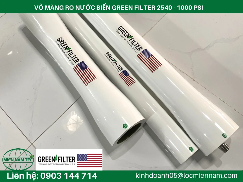 VỎ MÀNG RO NƯỚC BIỂN GREEN FILTER 2540 - 1000 PSI