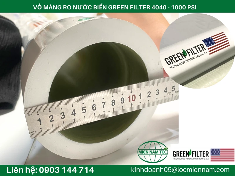VỎ MÀNG RO NƯỚC BIỂN GREEN FILTER 4040 - 1000 PSI