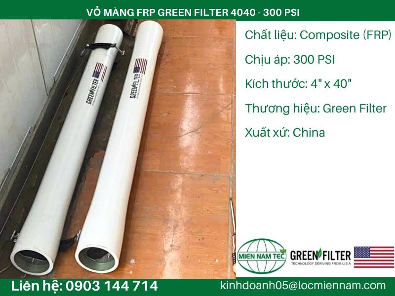 VỎ MÀNG FRP GREEN FILTER 4040 - 300 PSI