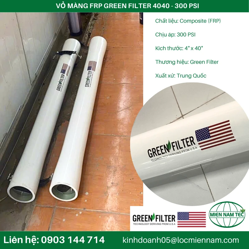 VỎ MÀNG FRP GREEN FILTER 4040 - 300 PSI