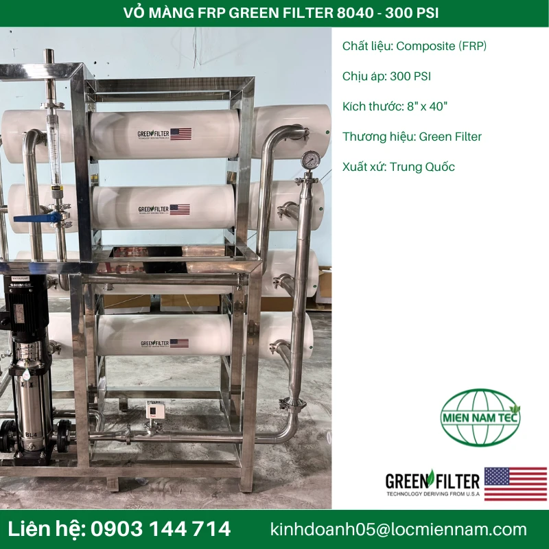 VỎ MÀNG FRP GREEN FILTER 8040 - 300 PSI