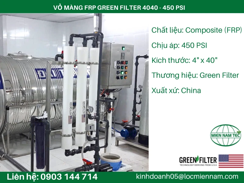 VỎ MÀNG FRP GREEN FILTER 4040 - 450 PSI
