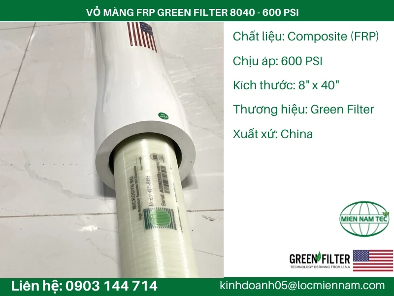 VỎ MÀNG FRP GREEN FILTER 8040 - 600 PSI