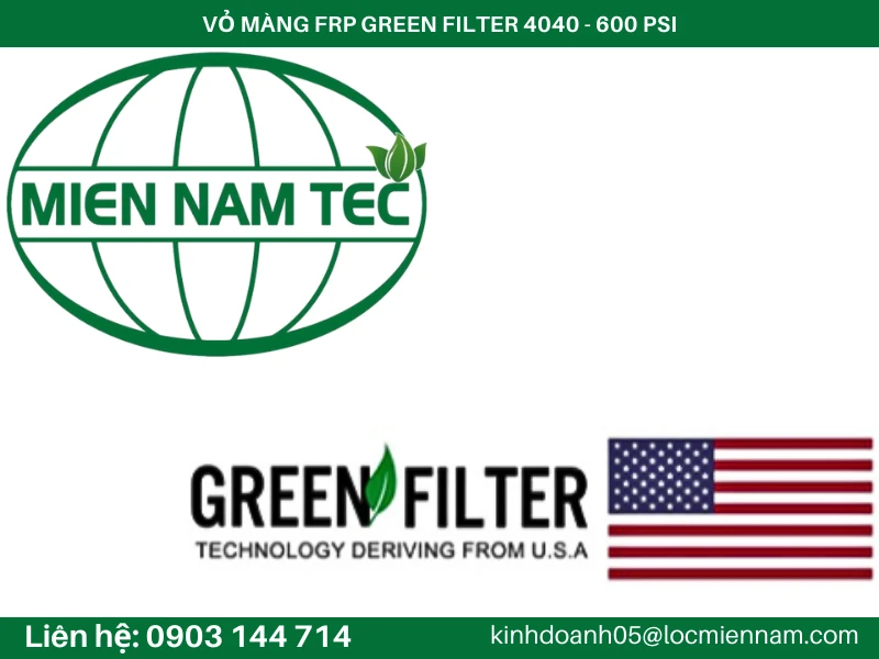 VỎ MÀNG FRP GREEN FILTER 4040 - 600 PSI