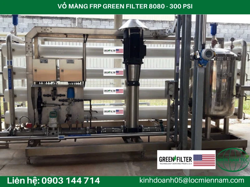 VỎ MÀNG FRP GREEN FILTER 8080 - 300 PSI