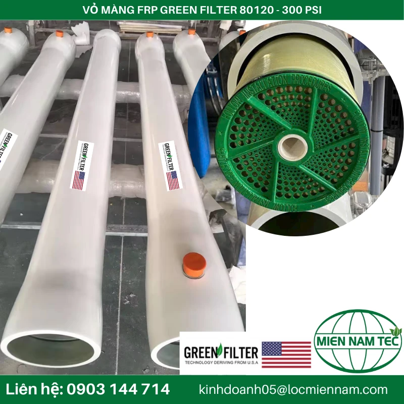 VỎ MÀNG FRP GREEN FILTER 80120 - 300 PSI