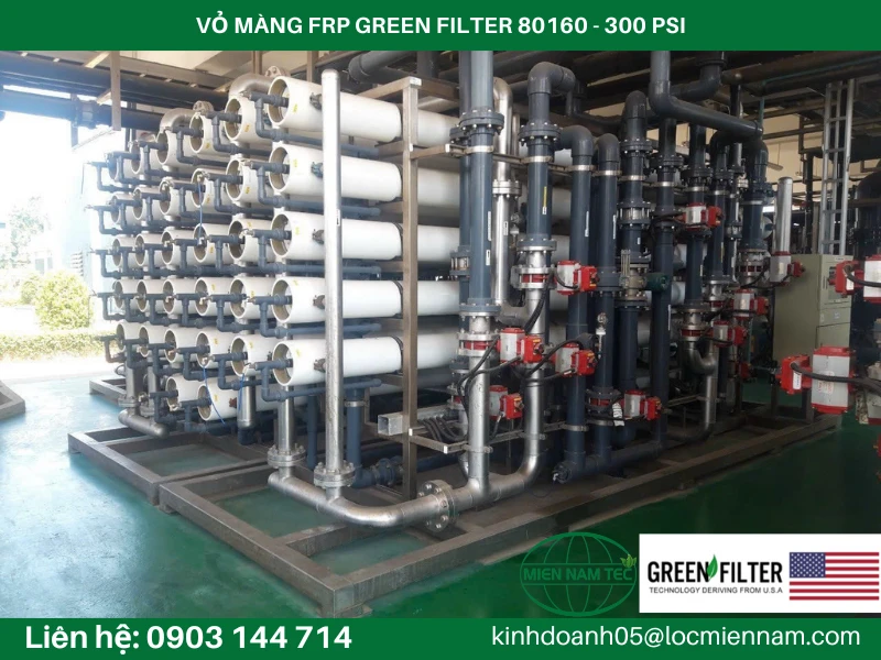 VỎ MÀNG FRP GREEN FILTER 80160 - 300 PSI