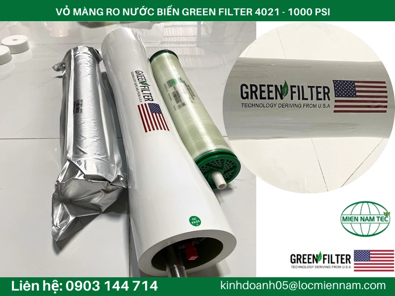 VỎ MÀNG RO NƯỚC BIỂN GREEN FILTER 4021 - 1000 PSI