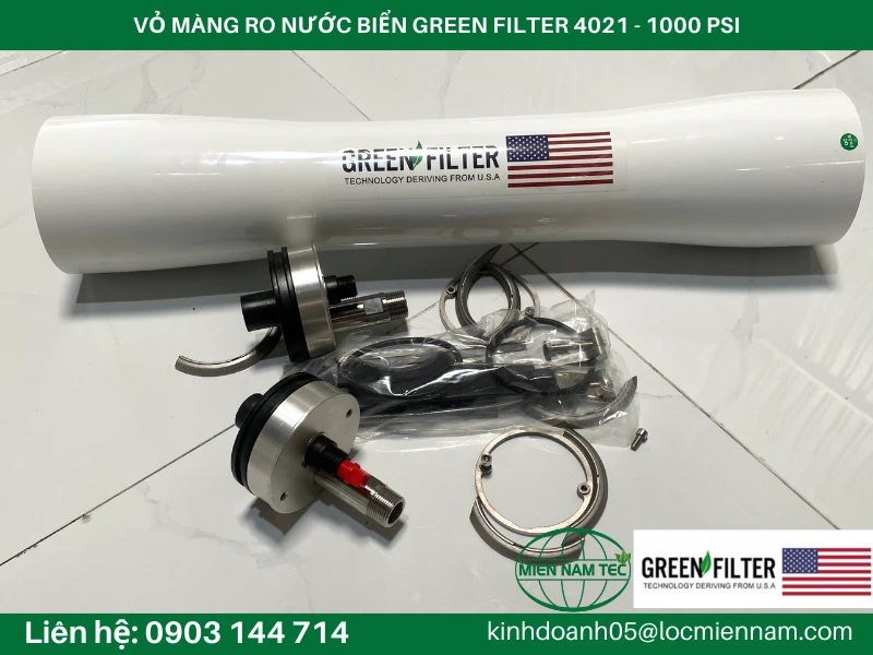 VỎ MÀNG RO NƯỚC BIỂN GREEN FILTER 4021 - 1000 PSI